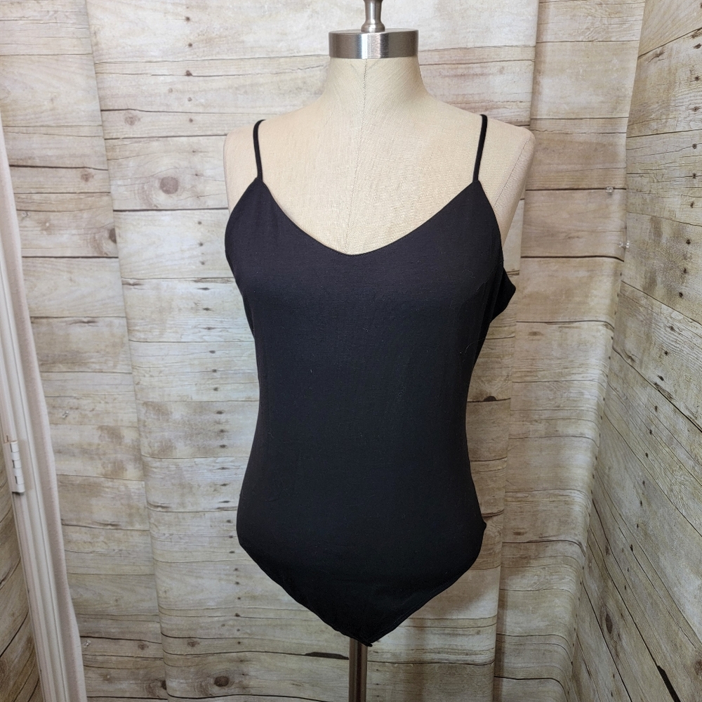 Black mixed threads bodysuit